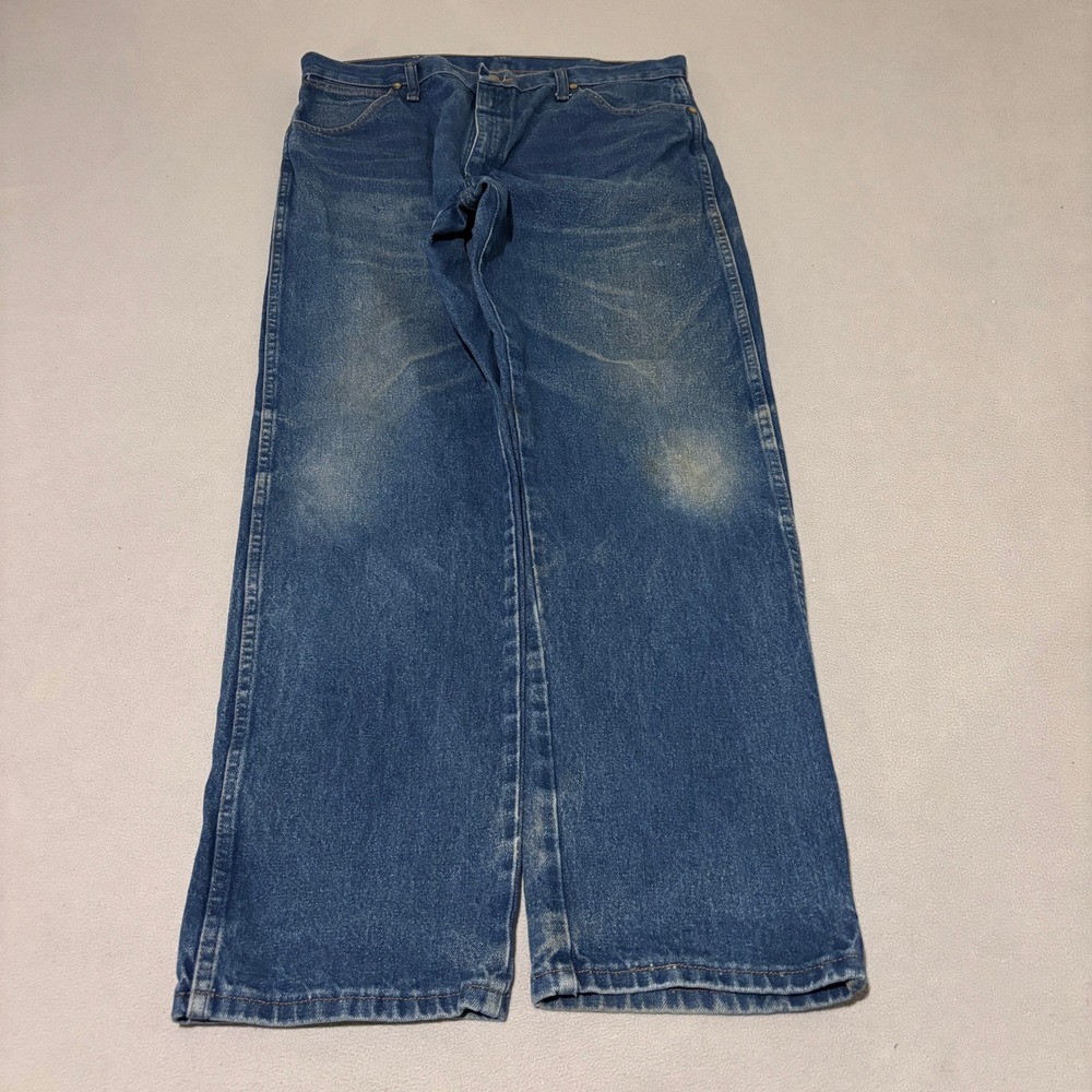 Wrangler Cowboy Cut Mens Straight Leg 36x32 Blue Denim Jeans 13MWZ Casual